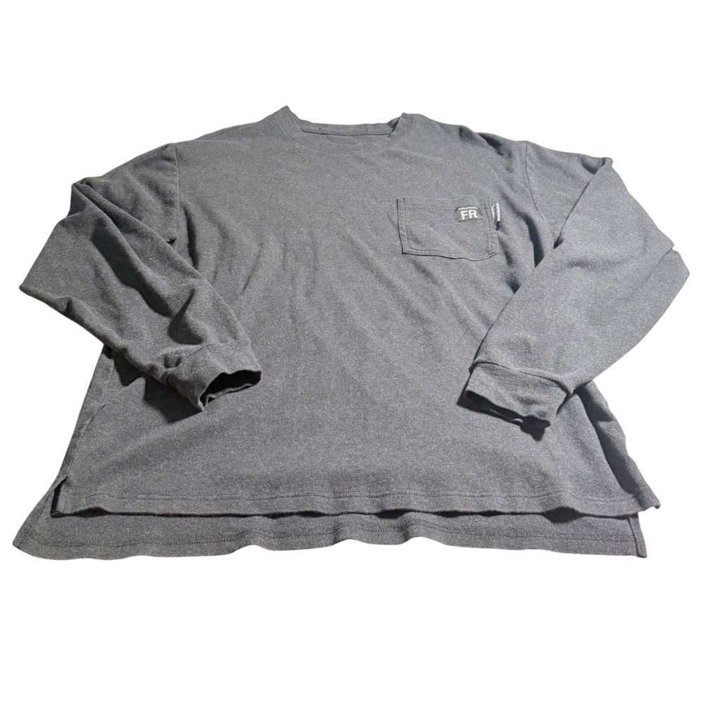 Wolverine FR Pocket T-Shirt Mens XL Charcoal Grey Excellent Flame Resistant CAT2